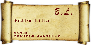 Bettler Lilla névjegykártya